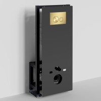 Система инсталляции для унитазов Wasserkraft Glan 66TLT.010.ME.BL.MG02 с кнопкой смыва матовое золото