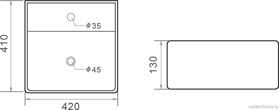 Тумба с раковиной Orange Line 60 подвесная, 2 ящика, матовая черная с раковиной B04-405W