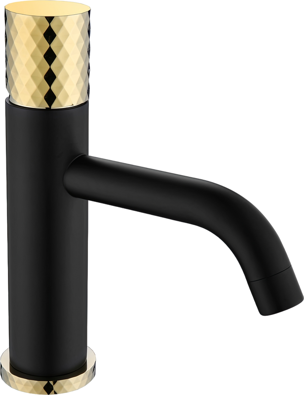 Смеситель для раковины Boheme Stick 121-BG black diamond gold