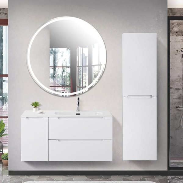 Мебель для ванной комнаты BelBagno Etna 100 R 2 ящика, дверца, bianco lucido