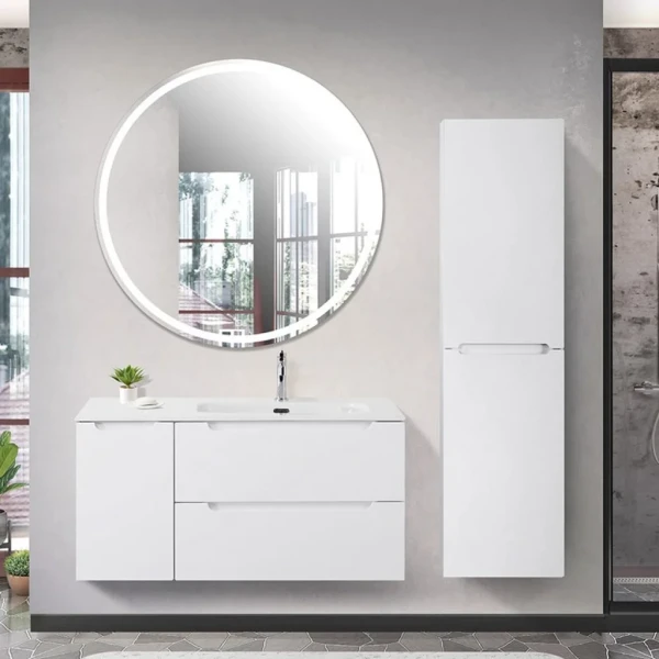 Мебель для ванной комнаты BelBagno Etna 100 R 2 ящика, дверца, bianco lucido