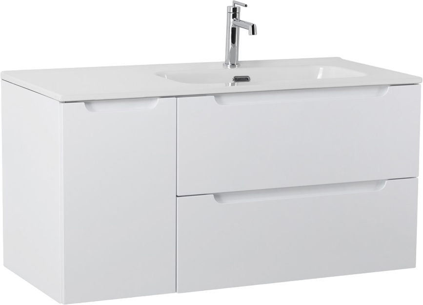 Мебель для ванной комнаты BelBagno Etna 100 R 2 ящика, дверца, bianco lucido