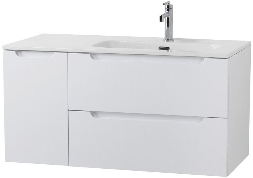 Мебель для ванной комнаты BelBagno Etna 100 R 2 ящика, дверца, bianco lucido