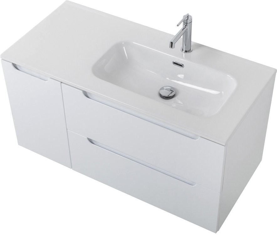Мебель для ванной комнаты BelBagno Etna 100 R 2 ящика, дверца, bianco lucido
