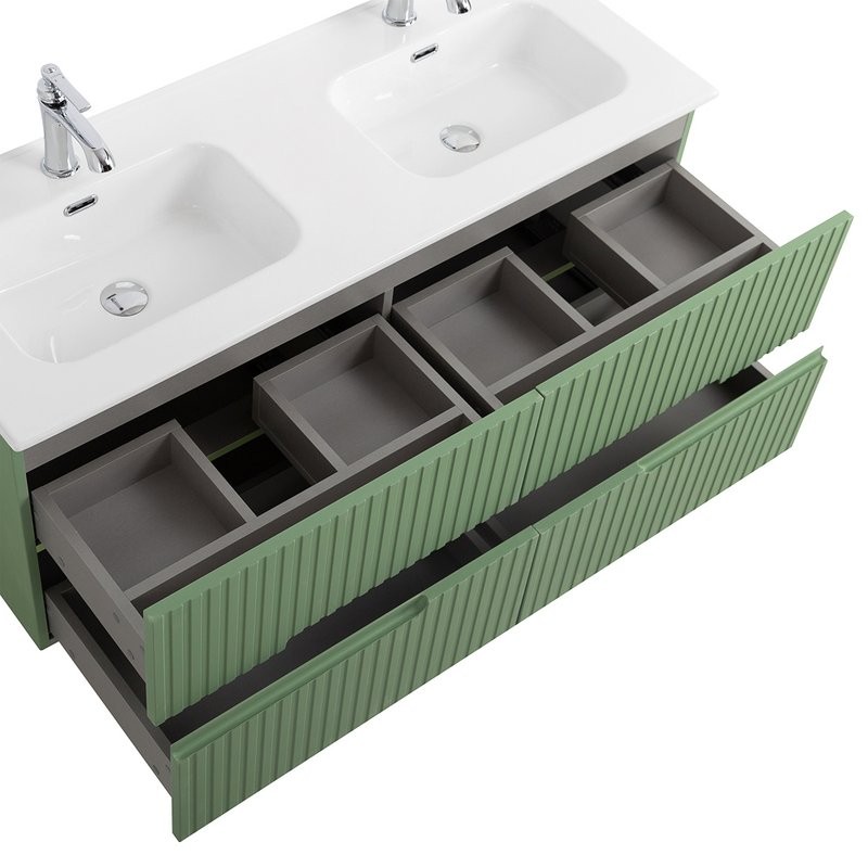 Мебель для ванной комнаты Cezares Duet 120 фисташковый софт, раковина Cezares CZR-8095-120-2