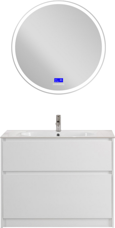 Мебель для ванной комнаты BelBagno Kraft 100 напольная, bianco opaco, раковина LOV-1000-LVB