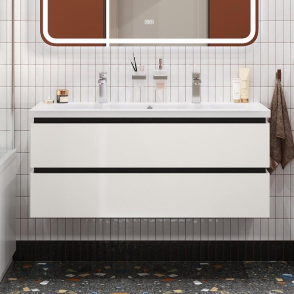 Тумба с раковиной Cezares Plane 120 bianco lucido, раковина Cezares CZR-8070-120-1-2