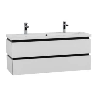 Тумба с раковиной Cezares Plane 120 bianco lucido, раковина Cezares CZR-8070-120-1-2