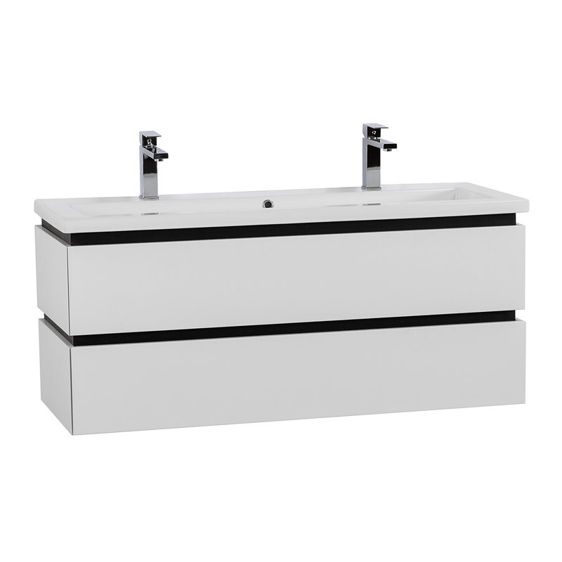 Тумба с раковиной Cezares Plane 120 bianco lucido, раковина Cezares CZR-8070-120-1-2