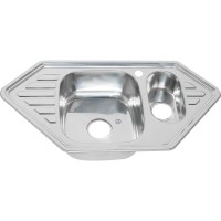Мойка кухонная Melana 9550C 0,8/180 с дополнительной чашей, серебристая