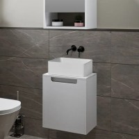 Тумба с раковиной Runo Бари Микра 40 белая, раковина Duo 40