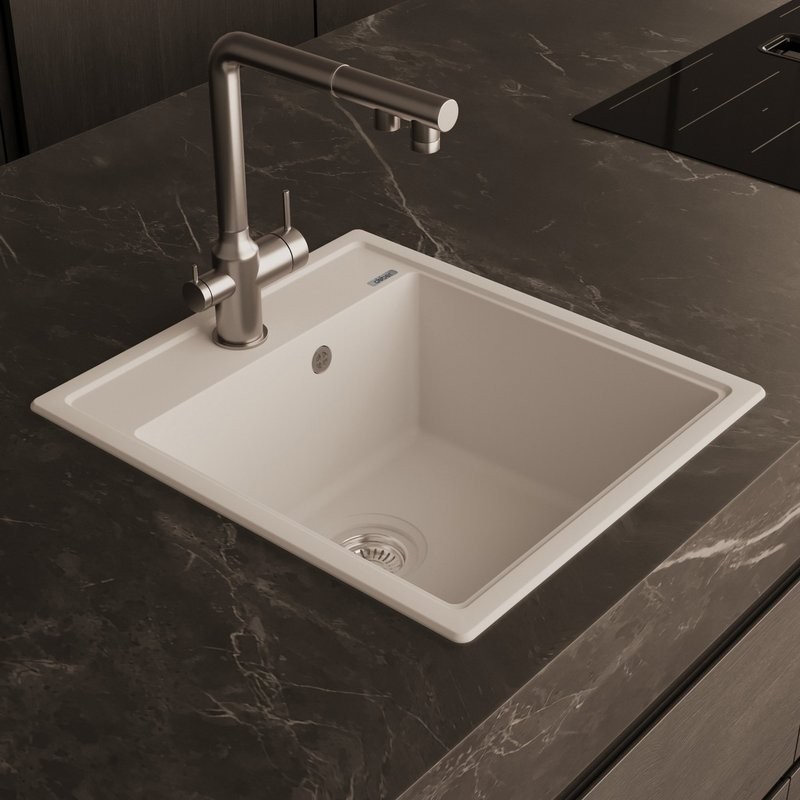 Мойка кухонная Abber Quarz AQ2901W матовая белая