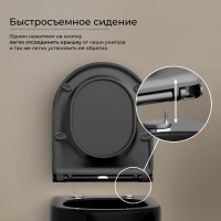Унитаз подвесной Ceramicanova UP Rimless CN4007MB черный матовый