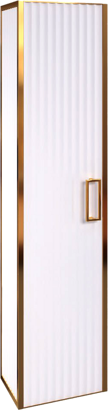 Шкаф пенал для ванной Armadi Art Monaco подвесной, белый глянец, золото