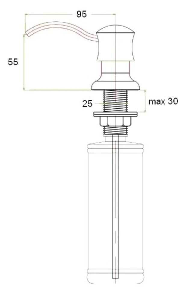 Дозатор для кухонной мойки Zorg ZR-21 кварц