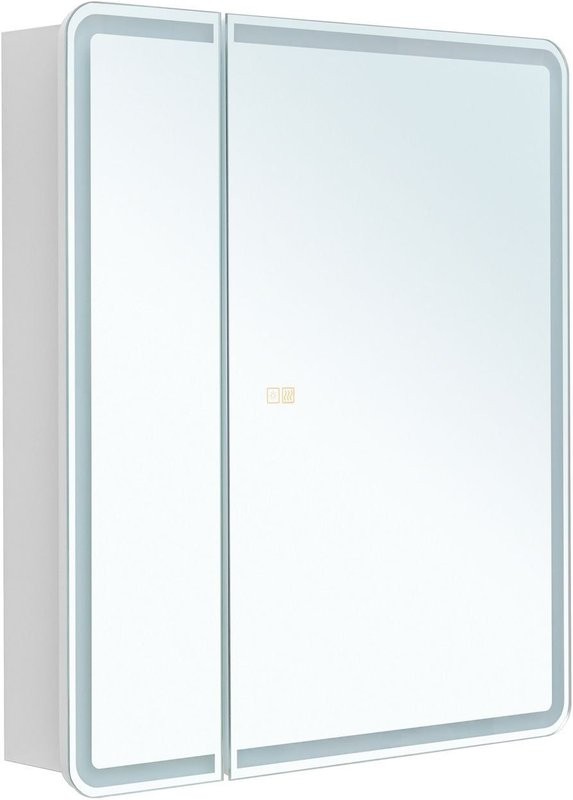 Зеркало-шкаф Aquanet Оптима 70х80 LED с подсветкой, с антизапотевателем, белый