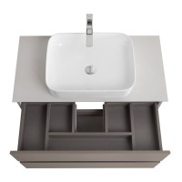 Тумба под раковину со столешницей BelBagno Kraft 80 подвесная, матовая бежевая, столешница kep-80-bo