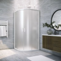 Душевой уголок Vegas Glass ZS Novo 100 01 10 профиль белый, стекло сатин