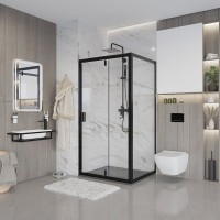 Душевой уголок Niagara Nova NG-83-9AB-A80B 90x80, прямоугольный, черный