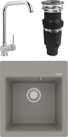 Комплект Мойка Lemark Hanka 450 9910009 грей + Смеситель MEGA Didim MG-CM107 хром + Измельчитель Bone Crusher BC 610-AS