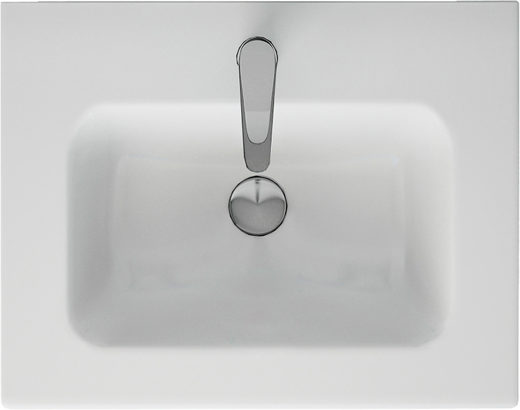 Тумба с раковиной Lemark Miano 60 белая глянцевая, раковина Эйфория