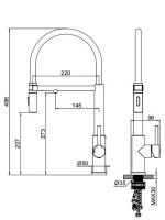 Смеситель для кухни Wonzon & Woghand WW-458027-BN с гибким изливом, брашированный никель