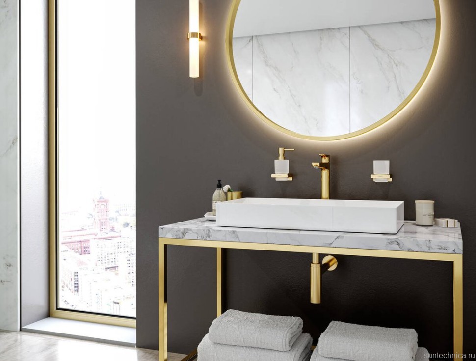 Смеситель для раковины Hansgrohe Talis E 71717990 полированное золото