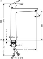 Смеситель для раковины Hansgrohe Talis E 71717990 полированное золото