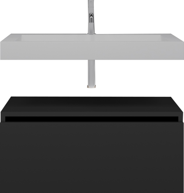 Тумба с раковиной Armadi Art Flat 80 подвесная, антрацит матовый