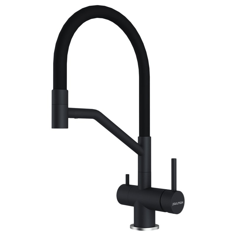 Смеситель для кухни Paulmark Rubert Ru213175-AN с гибким изливом, антрацит