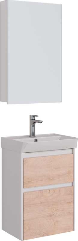 Мебель для ванной комнаты Lemark Combi 50 дуб кантри, белая глянцевая