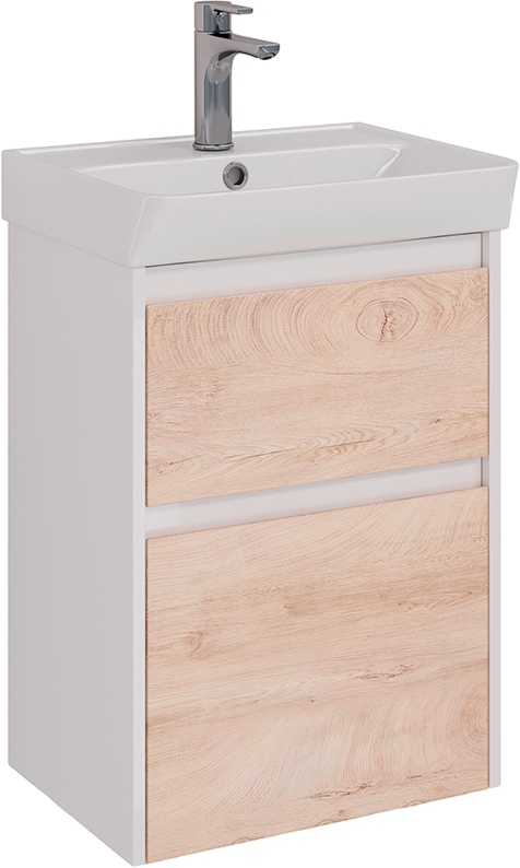 Мебель для ванной комнаты Lemark Combi 50 дуб кантри, белая глянцевая