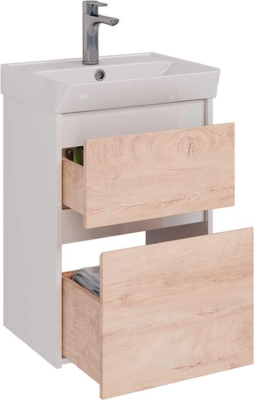 Мебель для ванной комнаты Lemark Combi 50 дуб кантри, белая глянцевая