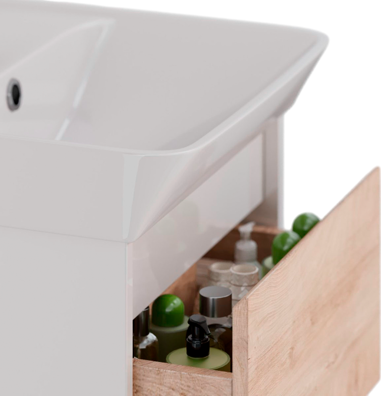 Мебель для ванной комнаты Lemark Combi 50 дуб кантри, белая глянцевая