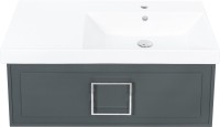Тумба с раковиной La Fenice Cubo 90 R подвесная, grigio, ручка хром, раковина Cubo 90 R