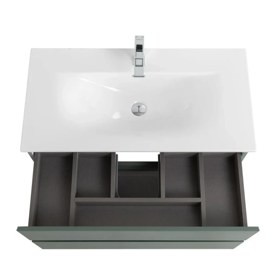 Мебель для ванной комнаты BelBagno Kraft 90 подвесная, матовая еловая, раковина bb-8099-90