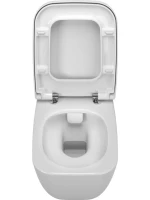 Комплект  Чаша для унитаза подвесного VitrA Shift 7742B003-0075 белая глянцевая + Крышка-сиденье VitrA Shift 91-003-009 с микролифтом, петли хром + Си