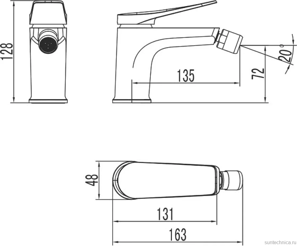 Смеситель для биде Lemark Bronx LM3708BL черный