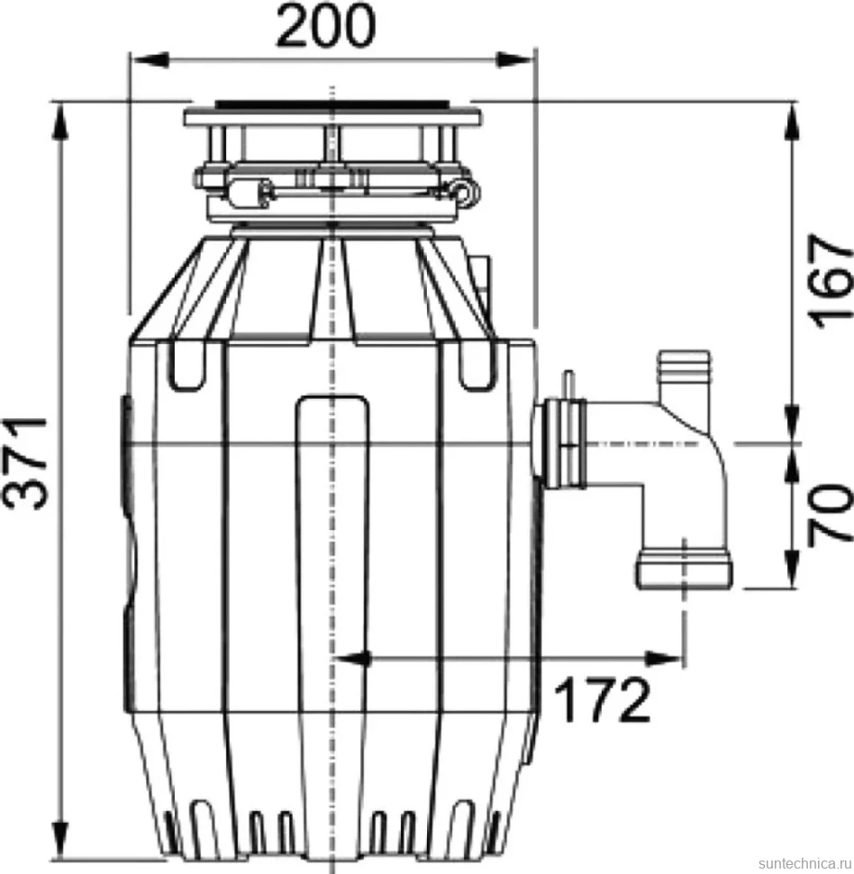 Измельчитель отходов Franke Turbo Elite TE-75 с пневмокнопкой