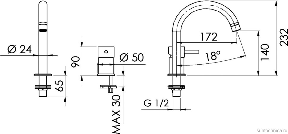 Смеситель для раковины Remer X Style X57NO чёрный матовый
