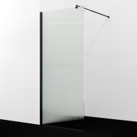 Душевая перегородка Wasserkraft Rur 30W 110 см, профиль матовый черный, стекло рифленое