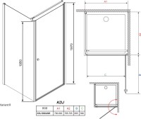 Душевой уголок Radaway EOS KDJ 80 прозрачное стекло R