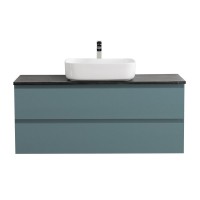 Тумба под раковину со столешницей BelBagno Kraft 120 подвесная, матовая голубая, столешница kep-120-mno