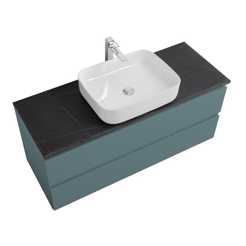 Тумба под раковину со столешницей BelBagno Kraft 120 подвесная, матовая голубая, столешница kep-120-mno