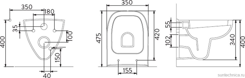 Комплект Унитаз подвесной Seramiksan Petite + Крышка AG50006 с микролифтом + Инсталляция DIWO + Кнопка 7311 хром матовый