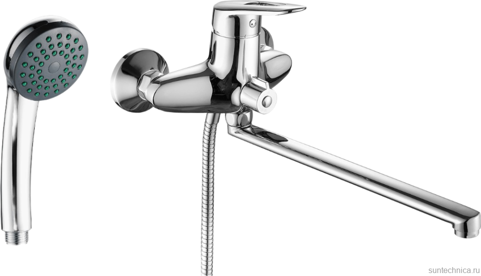 Смеситель с длинным изливом для ванны Fashun A2207 хром