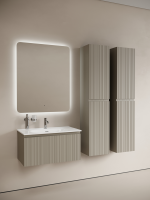 Мебель для ванной комнаты Sancos Code 80 подвесная, серая платина