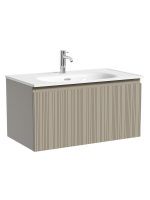 Мебель для ванной комнаты Sancos Code 80 подвесная, серая платина