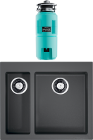 Комплект Мойка Omoikiri Bosen 59-2-PL платина + Измельчитель Nagare slim 1250-AZ azur blue