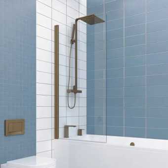 Шторка на ванну Kubele DE020 DE020P601-CLN-BR- 50х150 150х50, профиль бронза светлая